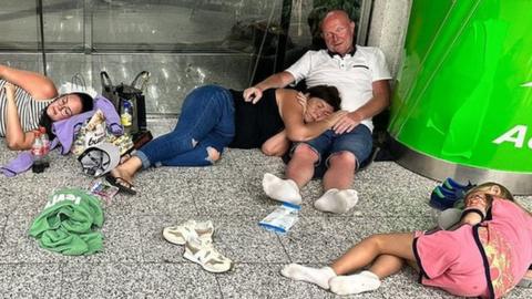 Jack Bowman and his family stuck at Palma Airport