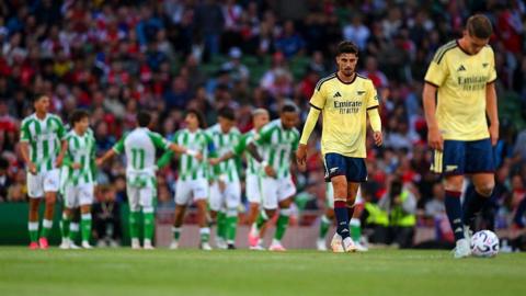 Kai Havertz of Arsenal reacts after his team concede their third goal