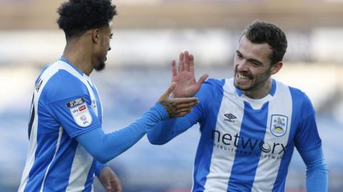 Josh Koroma and Harry Toffolo celebrate