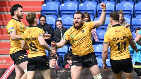 Cornwall celebrate a try