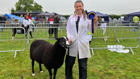 The Zwartbles show champion Sarah Pennington