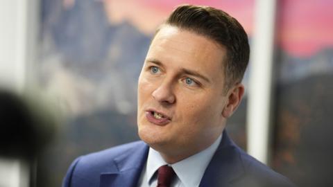 A close-up of Health Secretary Wes Streeting talking