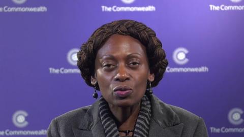 Dr. Josephine Ojiambo speaking in a Commonwealth video for Youth Week