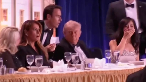 Melania Trump reacts after a shooting at correspondents' dinner