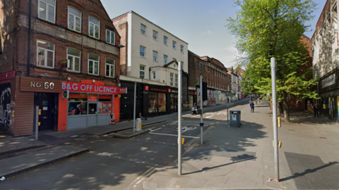 A street view of Goose Gate in Nottingham 