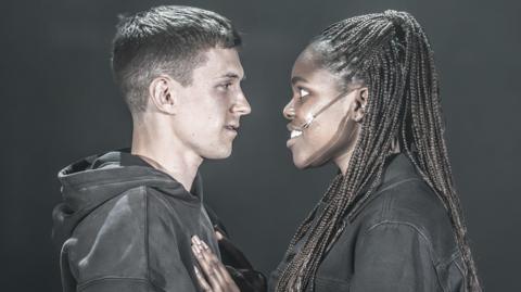 Tom Holland and Francesca Amewudah-Rivers in Romeo & Juliet in Romeo & Juliet