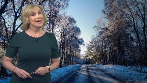 BBC weather presenter Carol Kirkwood gives the latest weather forecast as a major rail strike begins