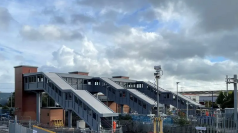 The new train station footbridge