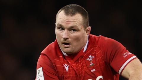 Ken Owens in action against England