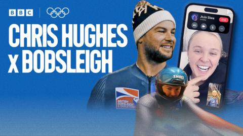 TV personality Chris Hughes tries bobsleigh with team GB
