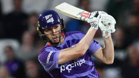 Northern Superchargers batter Zak Crawley plays a shot