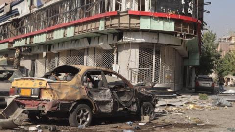 The damaged house in Kabul, 4 August