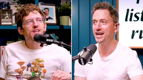 A split image of Elis James and John Robins
