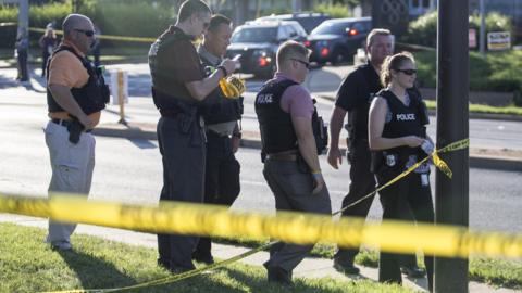 Police respond to a shooting on June 28, 2018 in Annapolis, Maryland.