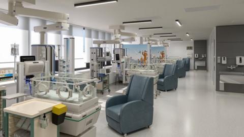 Artist impression of cot bay on expanded neonatal unit