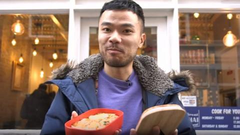 Jimmy with lunch box