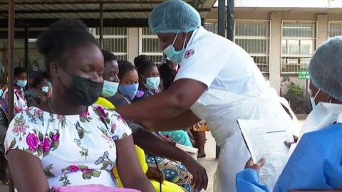 Nurse taking blood pressure