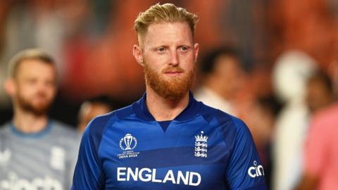 England's Ben Stokes looks on while not playing during the World Cup opener against New Zealand