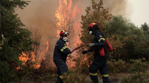 Firefighters on Evia, 10 Aug 21