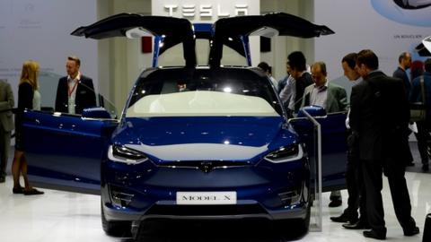 Tesla car at Paris Motor Show