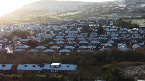 The Ballysillan area of north Belfast had snow showers on Tuesday morning