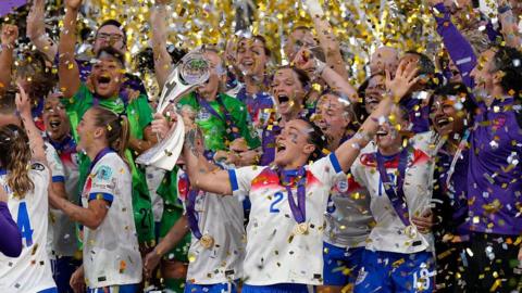 England celebrate winning Euro 2025