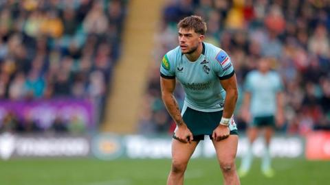  Ollie Hassell-Collins of Leicester Tigers looks on during the Gallagher PREM match