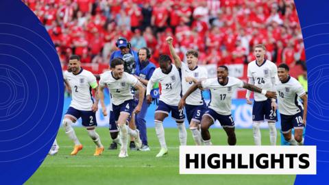 England players celebrate