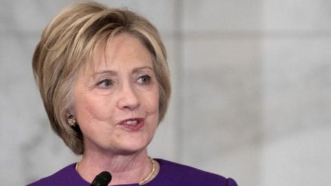 Hillary Clinton speaks on Capitol Hill, Washington. Photo: 8 December 2016