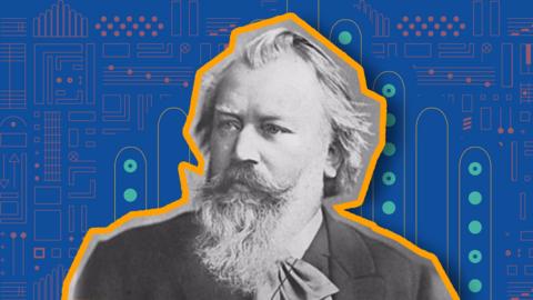 Brahms on colourful background