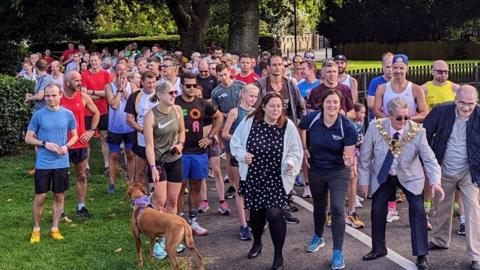 The start line of the first Wisbech parkrun last week