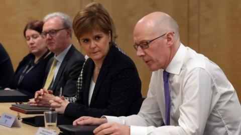 Nicola Sturgeon at Scottish cabinet meeting