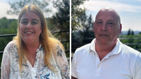 A composite image of Nottingham attacks survivors Sharon Miller and Wayne Birkett