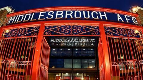 The old gates from Ayresome Park were moved to the main entrance of the Riverside