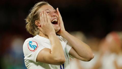 England's Ellen White celebrates England's win