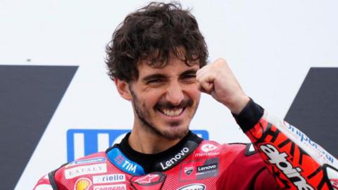 Francesco Bagnaia celebrates