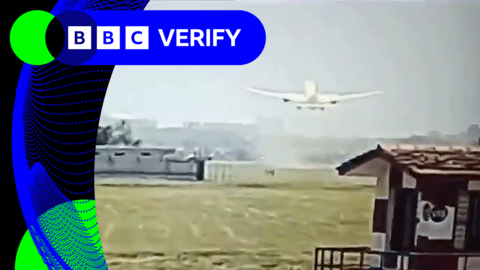 A verified screengrab from CCTV showing the Air India jet taking off from Ahmedabad