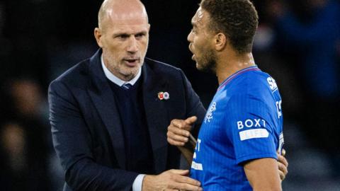 Rangers manager Philippe Clement and striker Cyriel Dessers