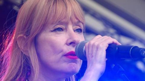 Suzanne Vega performing at the Cambridge Folk Festival