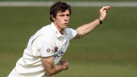 Calvin Harrison bowling for Northants
