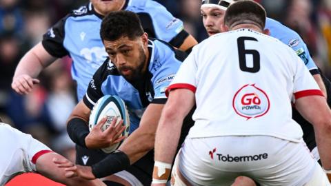 Taulupe Faletau in action for Cardiff against Ulster