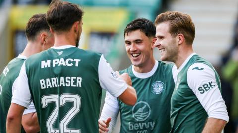Hibs celebrate