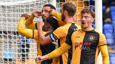 Courtney Baker-Richardson and Newport team-mates celebrate