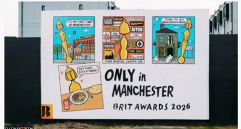 Manchester street artwork piece for Brit awards