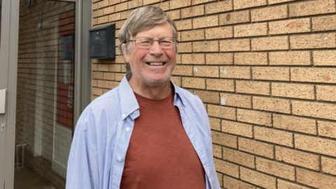 Paul Oliver outside Credenhill Community Hall