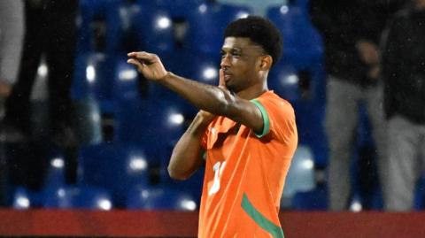 Amad Diallo celebrates a goal for Ivory Coast
