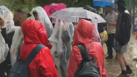 Rain at a jazz festival