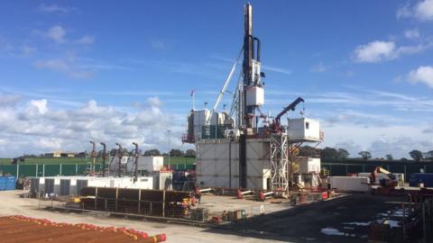 Cuadrilla's drill rig in Little Plumpton