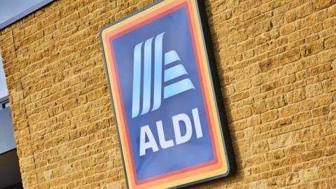 Aldi logo on a building