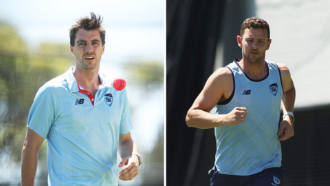 Pat Cummins (left) and Josh Hazlewood (right)